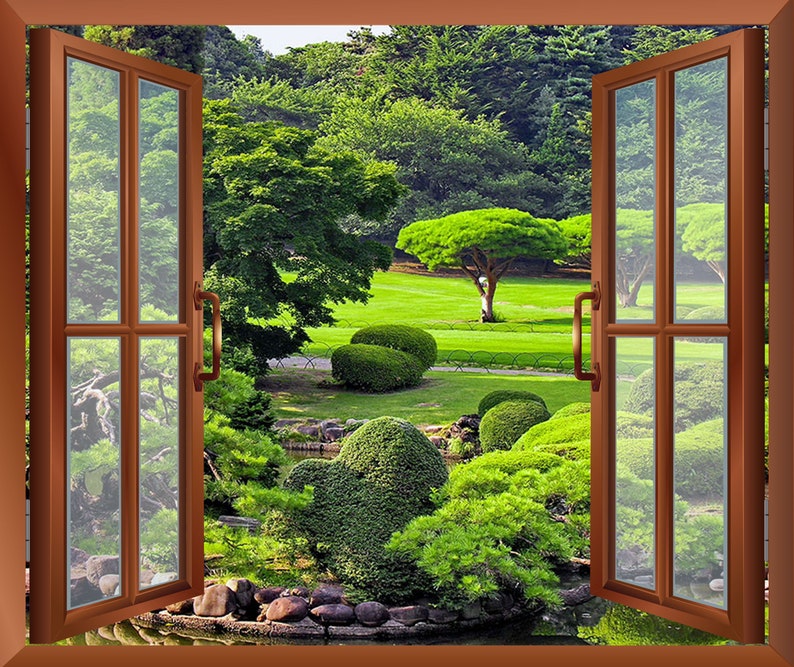 3D Windows Wall Art- Botanic Wallpaper- 3D Botanic- 3D Wallpaper ...