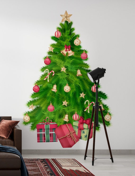 Green Christmas Tree Bell Wall Sticker Green Christmas Tree Bell Wall Sticker