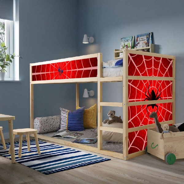 SPIDER MAN Kura Bed- Boys room Stickers- Peel and Stick- Gifts- Adhesive Kura Bed Designs - Spider Man Decal- Customizable Kura Beds