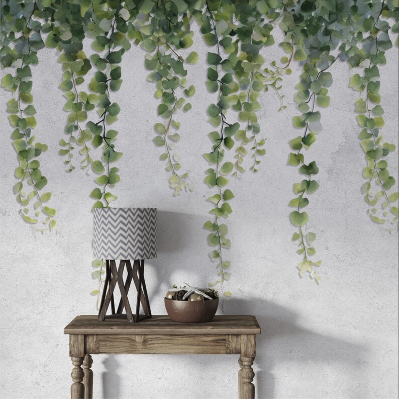 Vines Hanging From Wall Wallpaper - Green Realistic Vines Wallpaper ...
