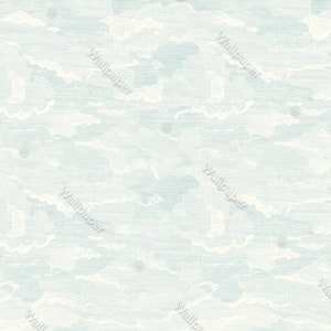 Pastel Blue Cloud Wallpaper Peel and Stick, Sky Wall Mural, Nursery ...