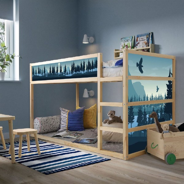Scenic Kura Bed, Forest View Kura Bed, Jungle and Sky Kura Bed, Kura Bed Decal, Bird Themed KuraBed, Sunrise Forest View Kura Bed Decal