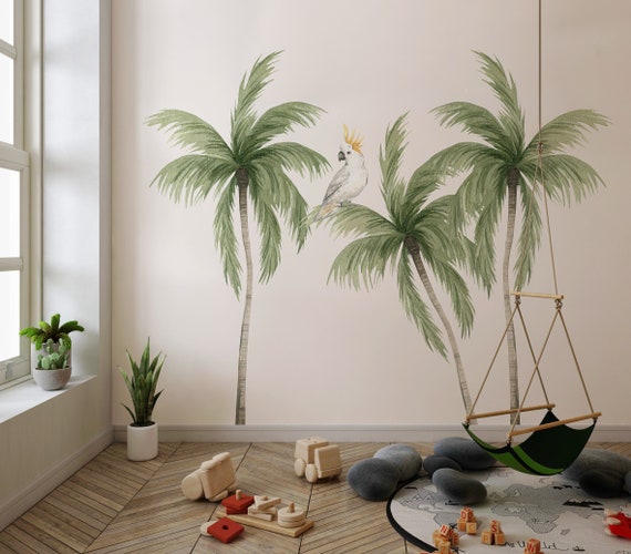 Cartoon Green Tree Bird Cage Self-Adhesive Wall Sticker Cartoon Green Tree Bird Cage Self-Adhesive Wall Sticker