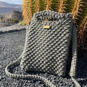 Boho macrame bag / boho bag with adjustable shoulder strap / macrame clutch / cotton bag / summer bag / shoulder or hand bag