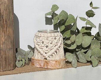 Photophore en macramé