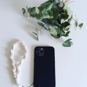 Macrame telefoonriem, stoffen telefoonsieraden, smartphoneaccessoire, telefoonriem