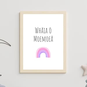 Follow Your Dreams Whaia O Moemoea Te Reo Māori Affirmation Wall Art Print Aotearoa New Zealand Kiwiana Maori Language