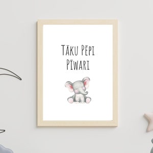Taku pepi piwari my cute adorable baby Te Reo Maori Māori Language Affirmation Wall Art Print Aotearoa New Zealand Kiwiana