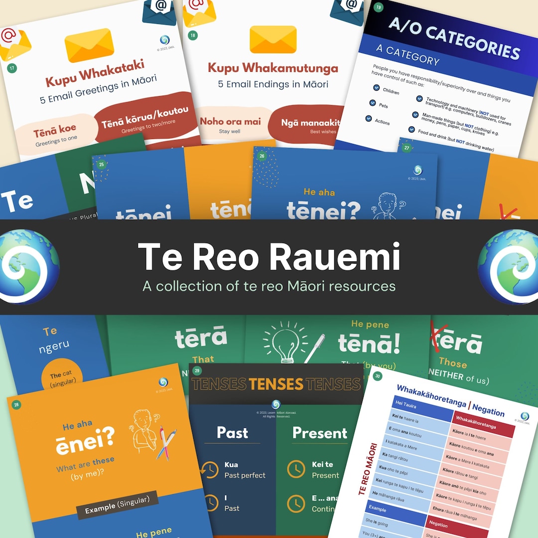 Te Reo Māori 30-page Language Resource Rauemi for Maori Learning - Etsy ...