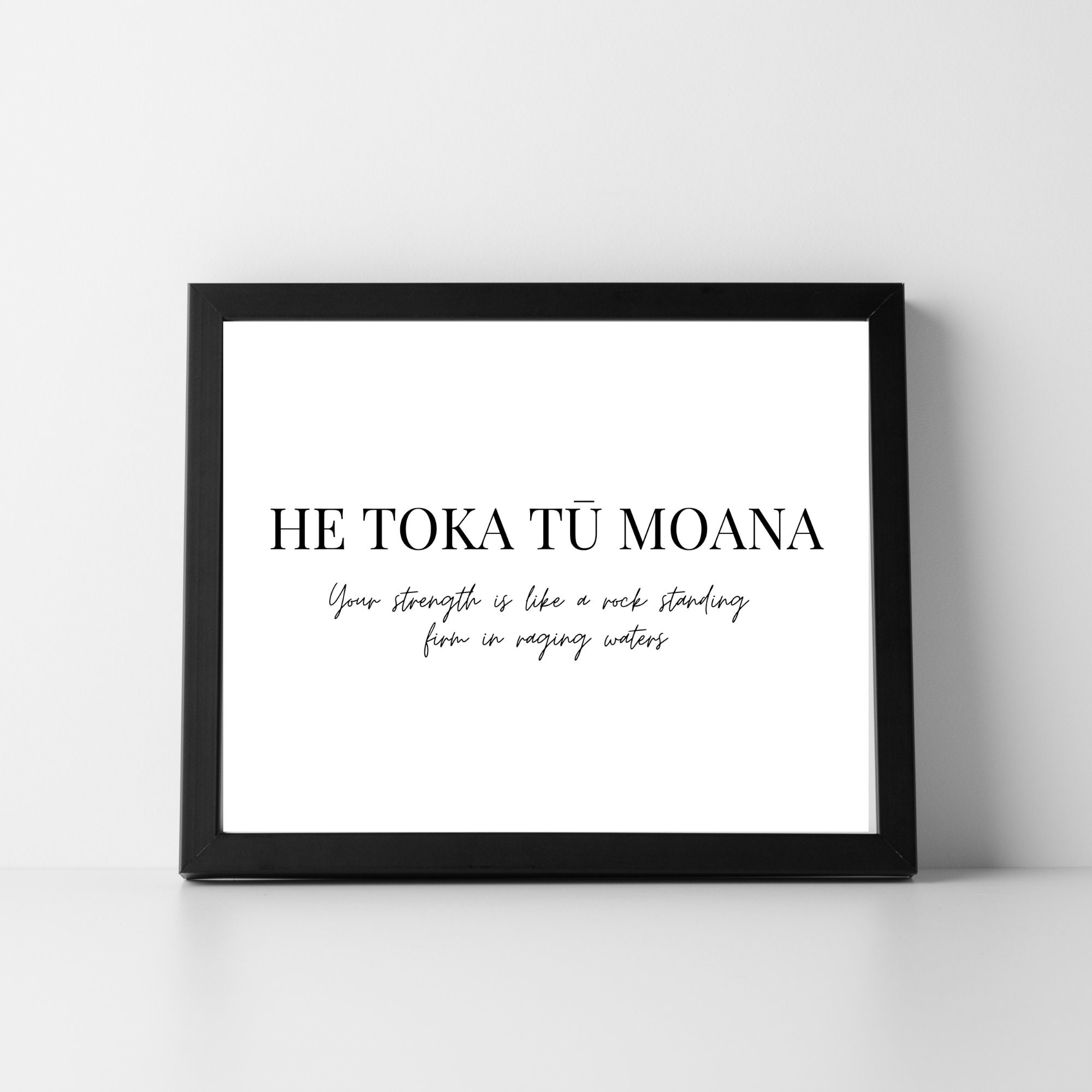 Whakatauki Proverb He Toka T Moana Te Reo Maori Digital Print Etsy