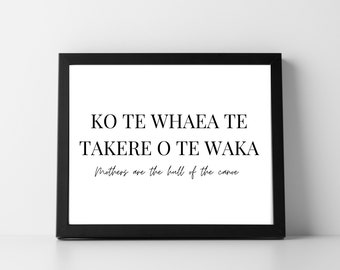 Whakatauki proverb for mum mama whaea Te Reo Māori digital print wallart Maori language word Aotearoa New Zealand kiwiana gift for mum