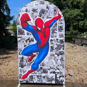 Spider man Backdrop Cover, party Props, Background Party Boy Polyester