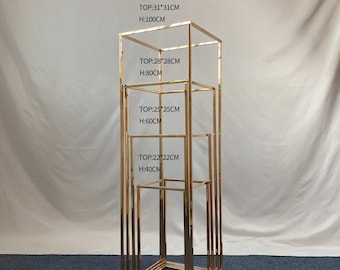 31x100cm Gold Centerpieces Column Geomertric Tall Metal Gold Wedding Flower Stand Vase For Centerpieces