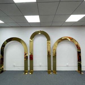 Curved backdrop Wedding Stands Stainless Steel Wall Props Events Decoration Gold Metal