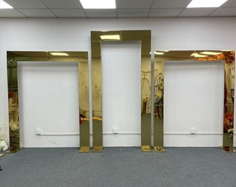 Square Stands Shiny Gold Electroplated Backdrop For Wedding Background Wall Props Events Stainless Steel