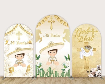 Baptism backdrop, Charro Bautizo Covertor, Mexican Baptism Banner, Polyester Cover