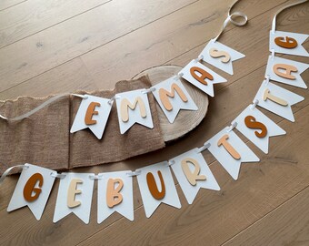 Pastel birthday garland personalized with name | Anniversary pennant chain birthday 30 40 50 60 70 80 | Birthday banner