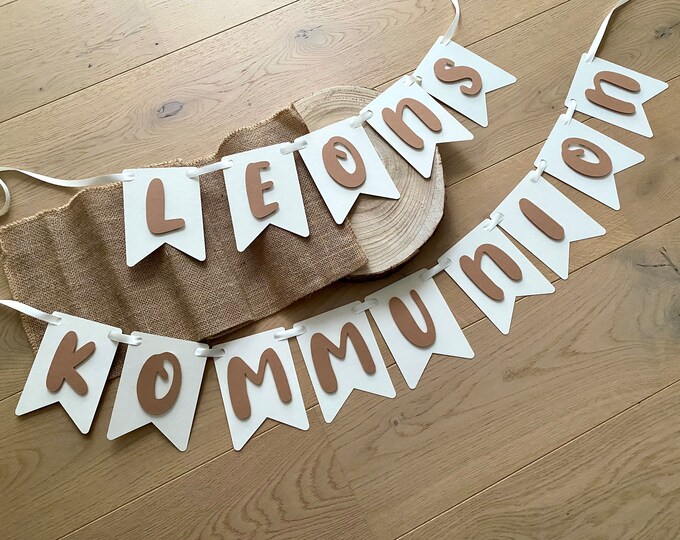 Unique Wimpelkette Mit Pinkem Kreuz – 2,7 M Lang, Folien-Banner Für Kommunion & Konfirmation
