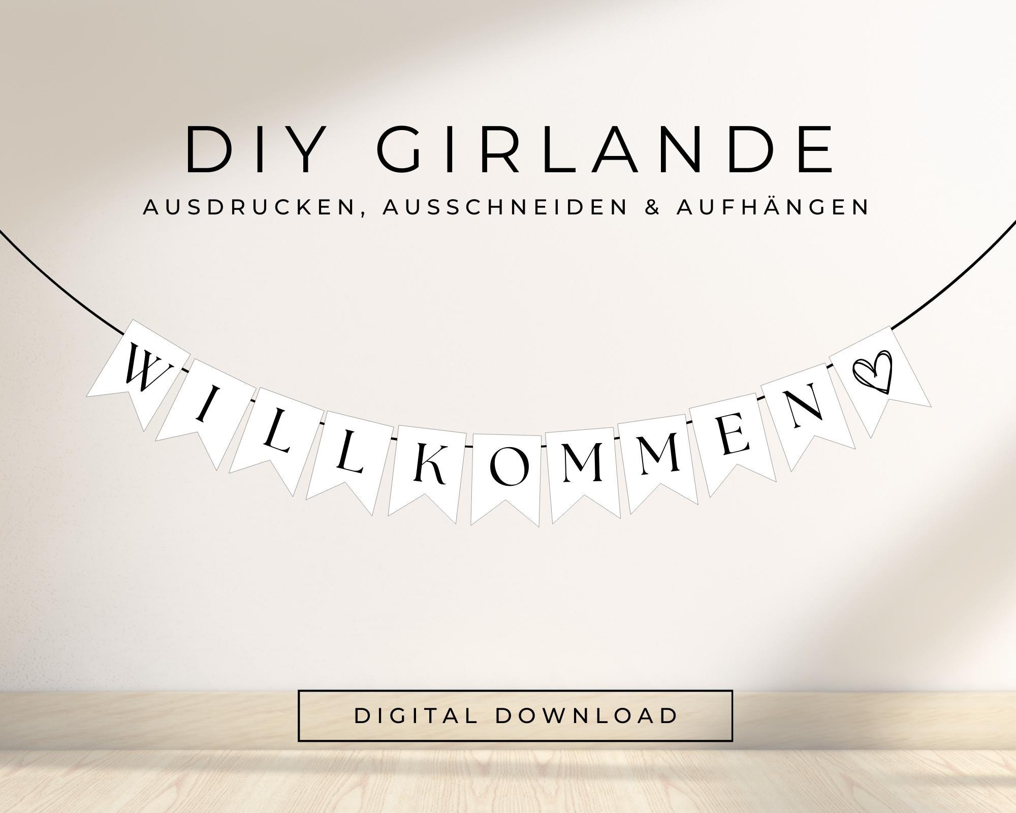 Willkommen zu hause girlande