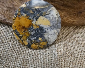 Piedra preciosa de paisaje de jaspe de Maligano para la fabricación de joyas, 41x41x4 mm