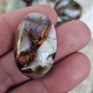 Petrified opal wood cabochon for jewelry making,multicolour jasper gemstone