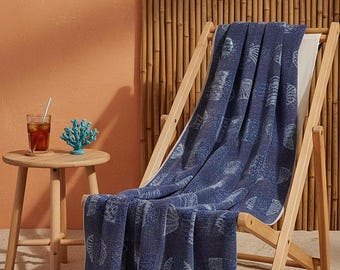 Mavi Aztec 0 Pamuklu Plaj Havlusu 70 x 140 cm