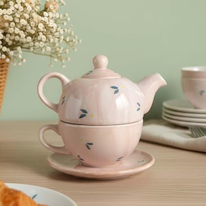 Lemon Blossom Amore 4-Piece Teapot and Cup Set