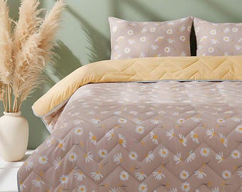 Vizon Papatya Çift Kişilik Pamuklu Kapitone Pike  Yatak Örtüsü