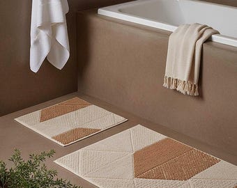 Terra Geometrik 2Li Banyo Klozet Paspas Takımı
