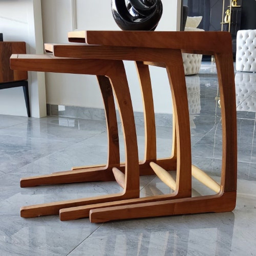 3 Pieces, Wood C Table, Coffee Table, Side Table, Laptop Stand, End