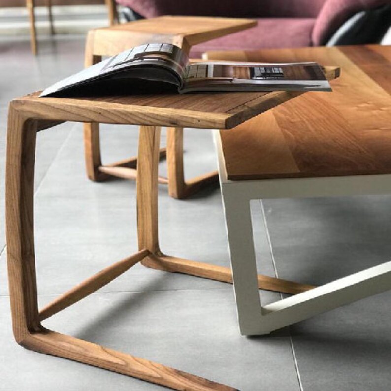 3 Pieces, Wood C Table, Coffee Table, Side Table, Laptop Stand, End