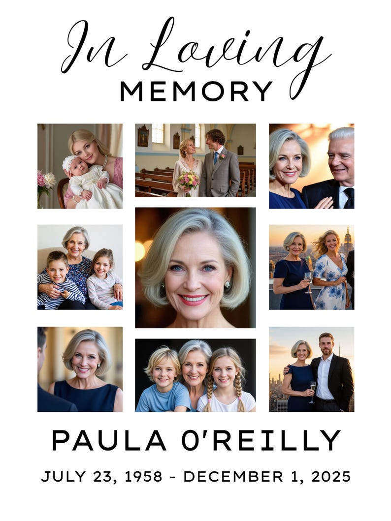 In Memory Collge In Loving Memory Collage Template-editable Funeral Sign - Etsy