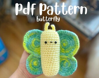 Patrón de peluche de mariposa a crochet: Insecto amigurumi (Patrón PDF)