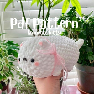 PDF PATTERN | crochet cat pattern, low sew crochet kitten pattern, cat amigurumi, easy beginner crochet pattern, diy gifts for friends