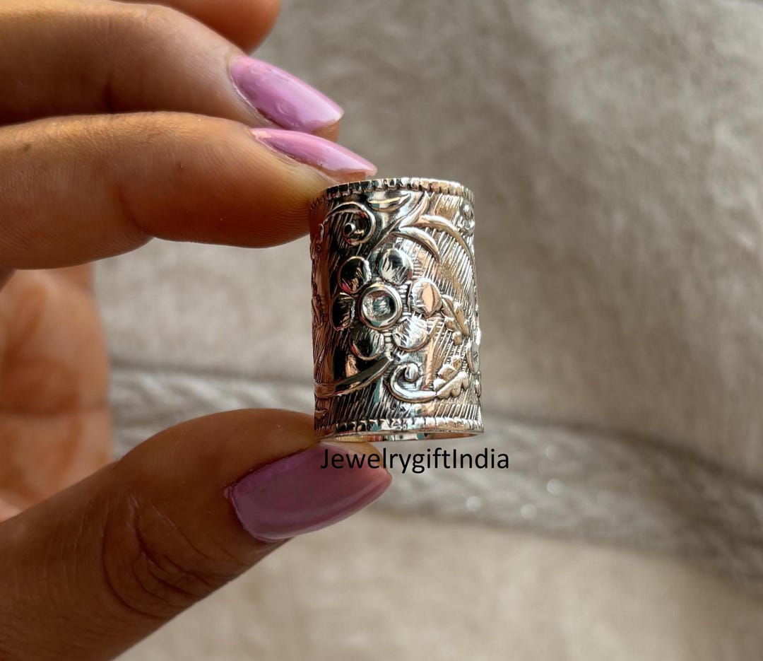 Oxidized Sterling Silver Wide Band Ring: Floral Statement Ring - Etsy