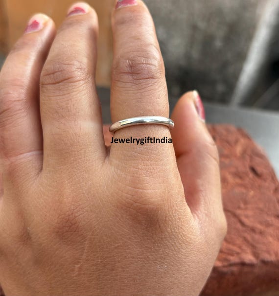 Anneau Type Alliance En Argent Sterling - Taille 55 - Occasion, état "bon"