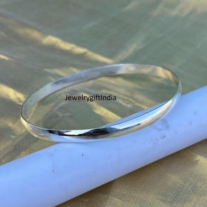 Handcrafted Thick Sterling Silver Bangle: Stackable Wide Cuff