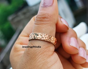 Handmade Solid Copper Band Ring: Boho Copper Jewelry
