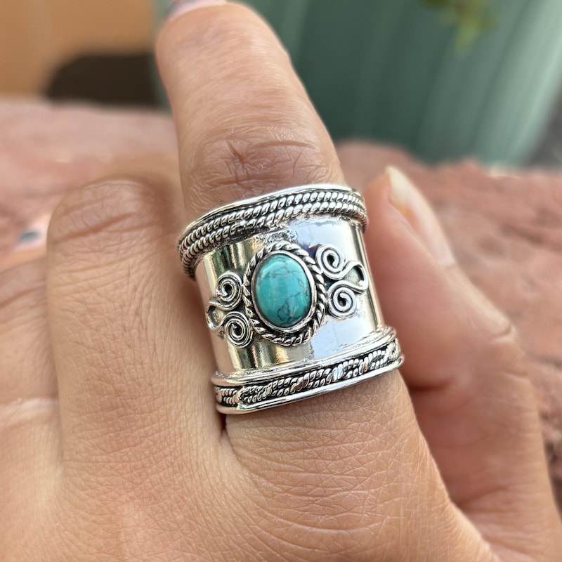 Peace or Bust Ring in
Antique Silver
Turquoise