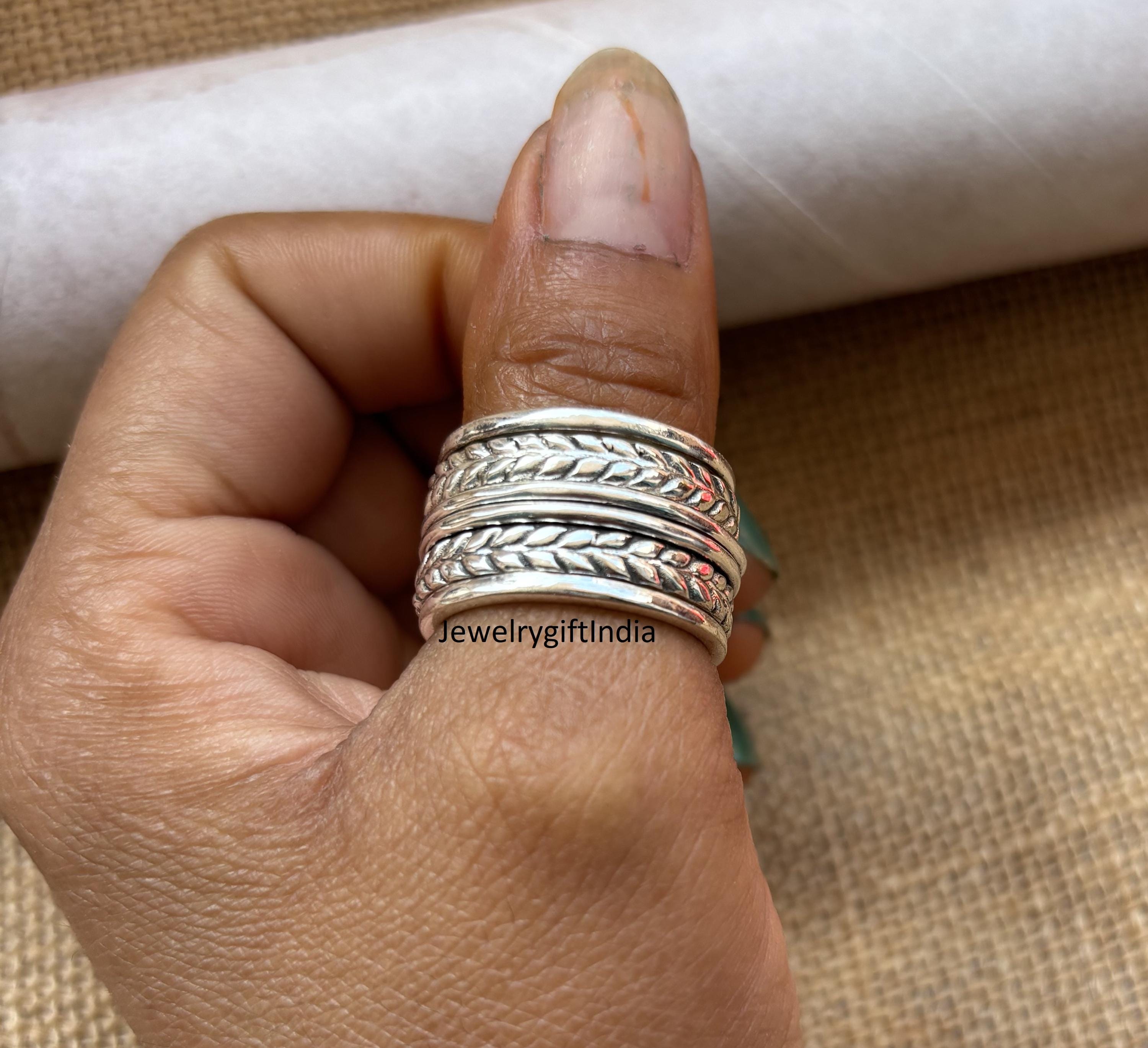 Sterling Silver Spinner Ring: Boho Meditation Fidget Ring - Etsy