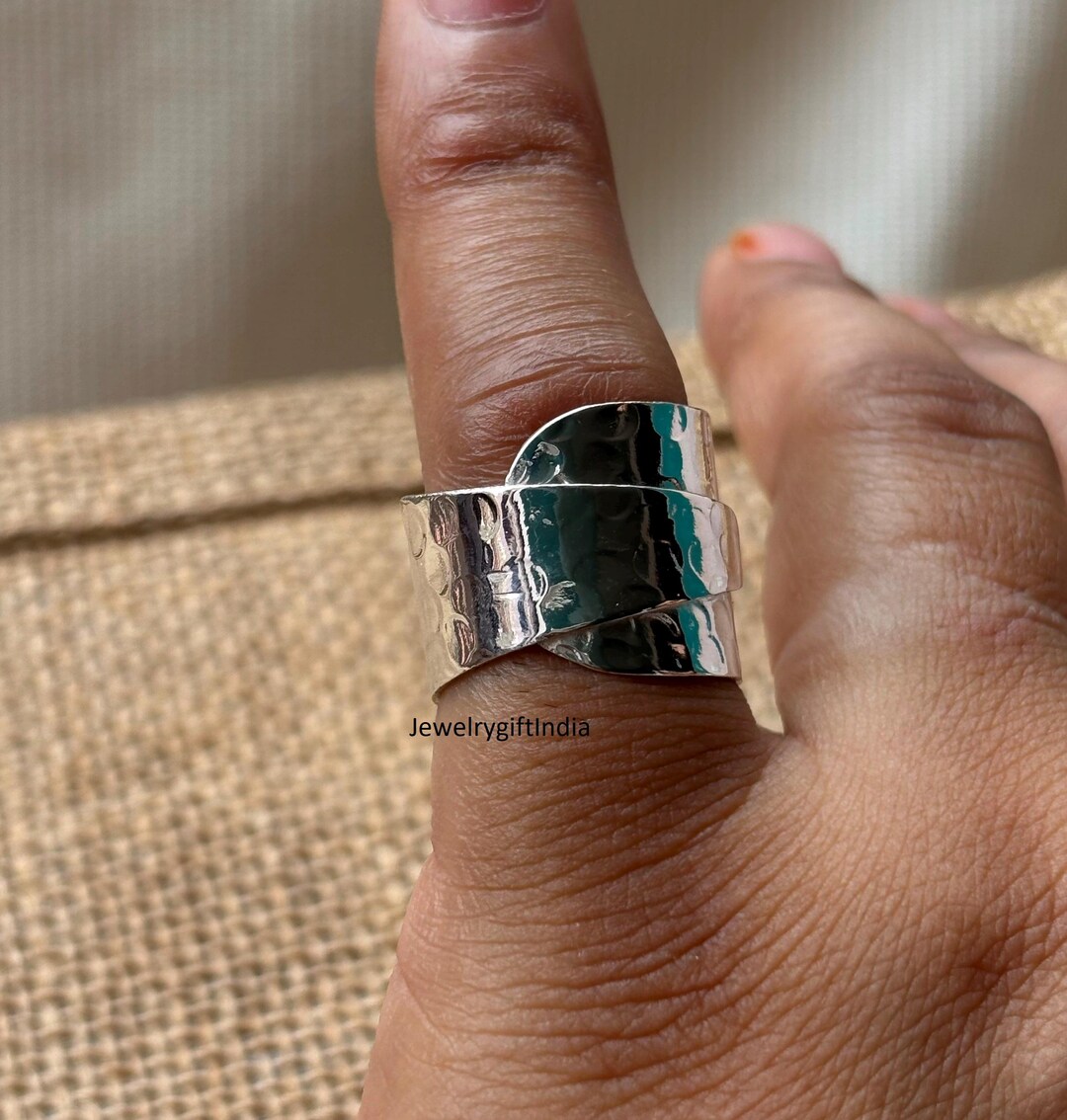 Sterling Silver Spinner Ring: Wide Band, Handmade Fidget Ring - Etsy