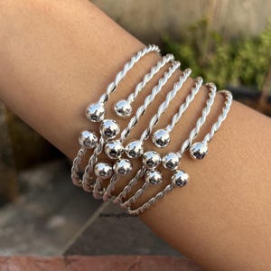 Dicke westindische Armreife, Set mit 7 Armreifen, Sterlingsilber-Armreifen, Armreifen, Westindische Silber-Armreifen, Silber Boho-Armreifen für Frauen