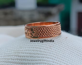 Handmade Solid Copper Band Ring: Boho Thumb Ring