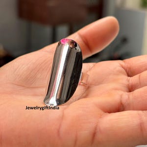 Sterling Silver Full Finger Ring: Long Tube Statement Band
