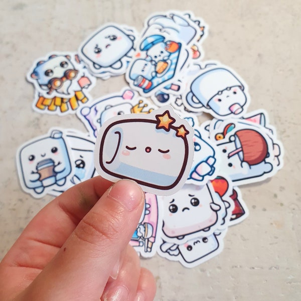 Marshmallow Sticker - 35 lustige Sticker von Marshmallows