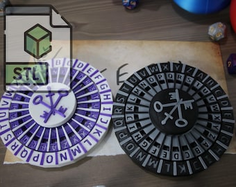 Caesar Cipher Decoder Wheel STL / Digital Download / Cipher Disk for TTRGP, D&D Groups, Escape Rooms and Birthday Parties