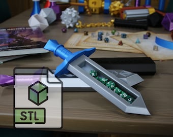 Sword Dice Holder STL / Digitial Download / Dungeons And Dragons  / 3D Print File