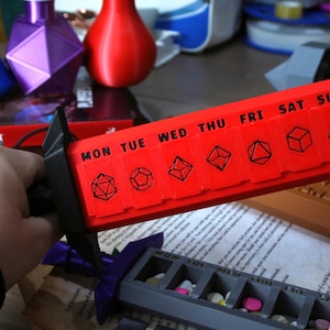 7 Day Sword Pill Container | Dungeons and Dragons | Pill Organiser ...