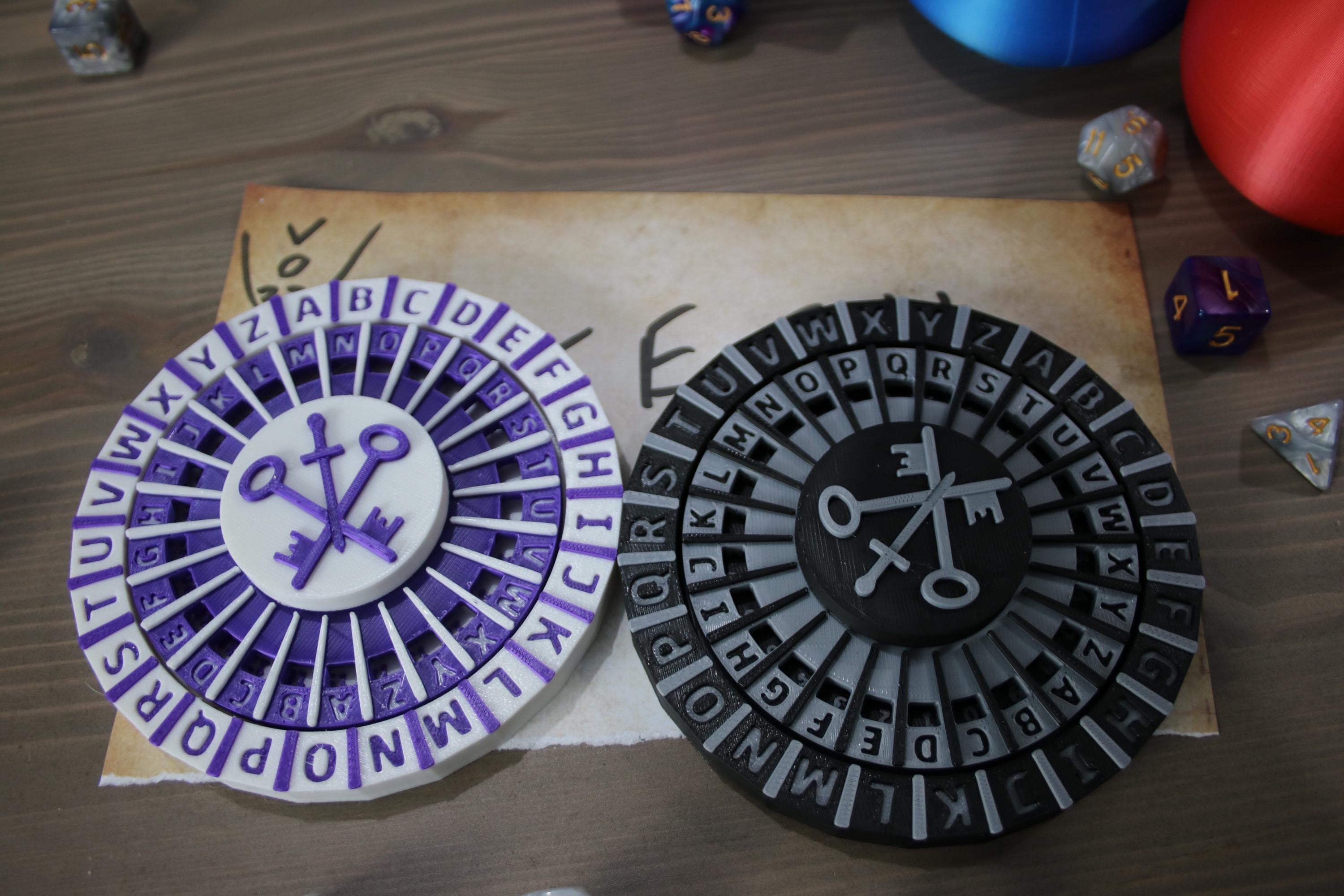 Caesar Cipher Decoder Wheel STL / Digital Download / Cipher