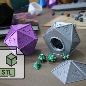 3D Printed Sword-shaped Storage Box With Dices Replica